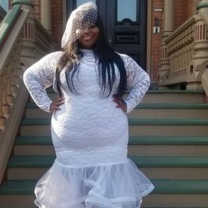 White Lace Mermaid Dres